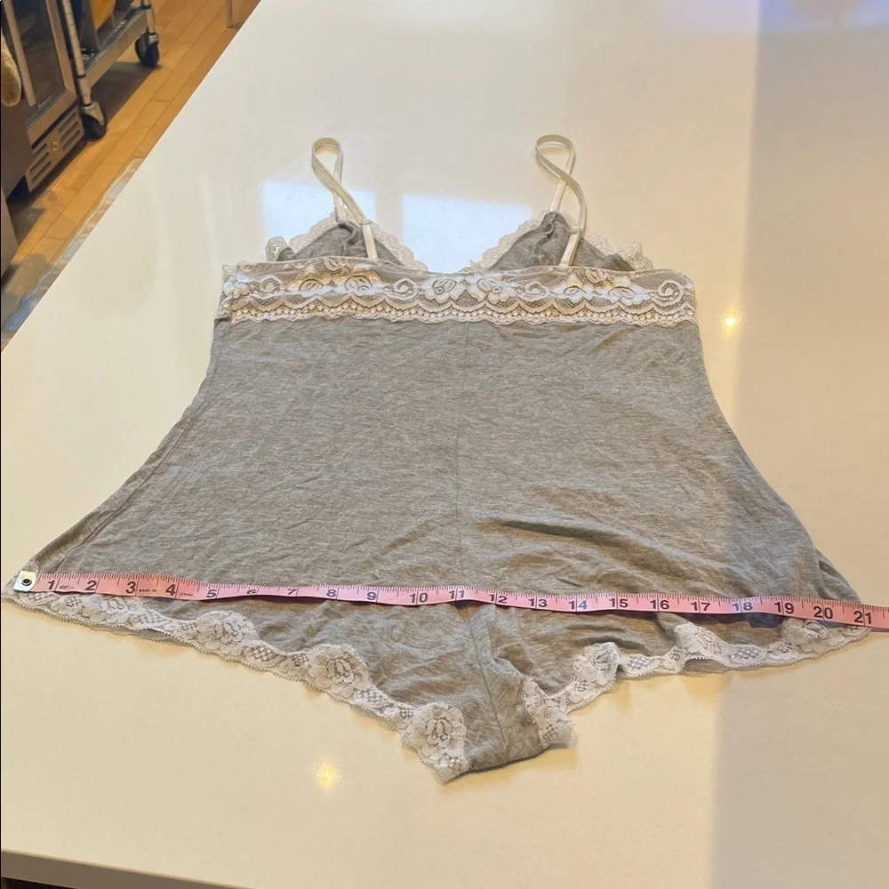Leg Avenue Seraphina Jersey Romper with Lace Cup and Trim, Chemise. Size L